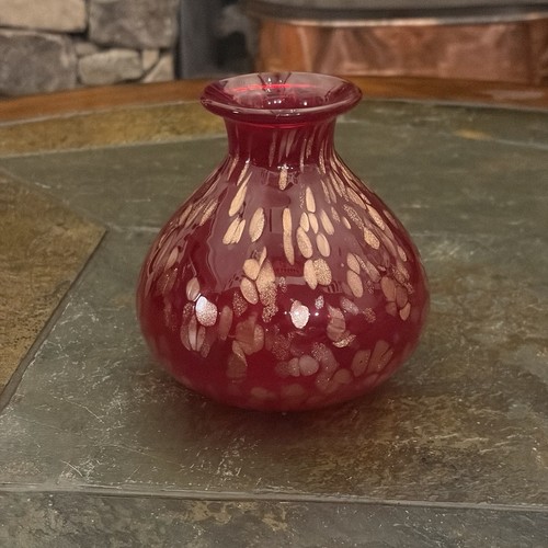 Vaso vetro artistico rosso - vaso,