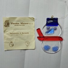 Pupazzo di neve in vetro di